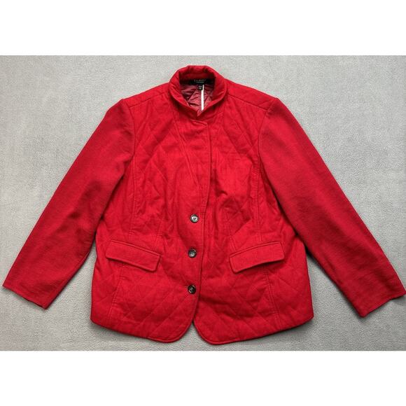 Talbots vintage quilted blazer jacket Red Wool Women’s 20 petite - Picture 1 of 14